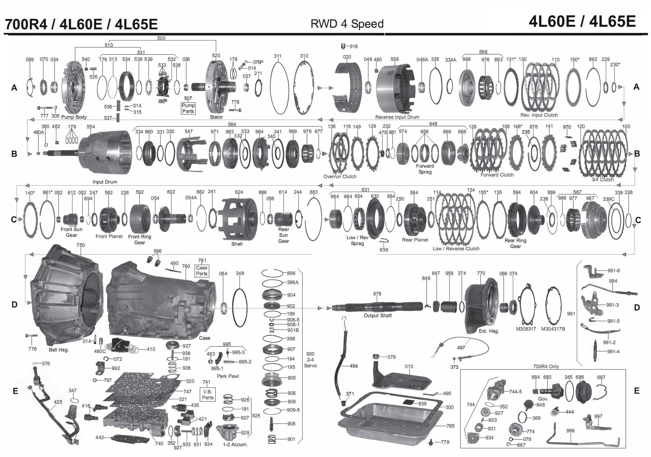 4L60E Transmission Diagram Parts