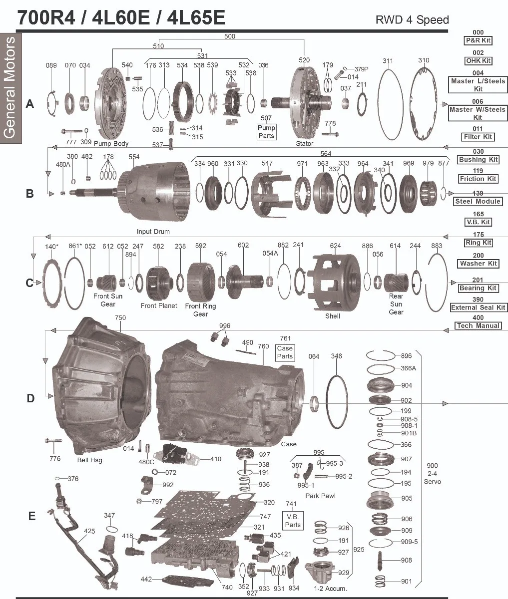 4L60E Transmission Exploded View Diagram Cpt 4L60E 57 Off