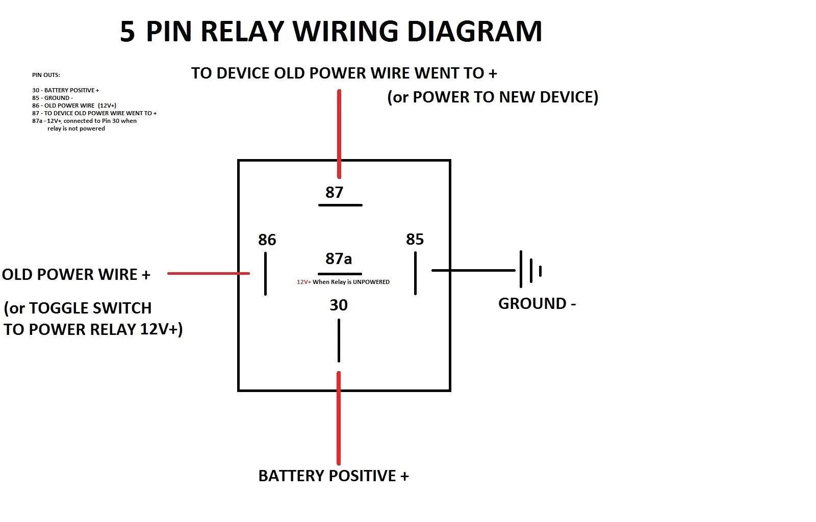 5 Pin 12 Volt Relay Wiring Diagram How To Wire A 12V Relay W