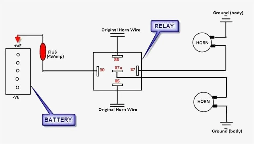5 Pole Relay Wiring Diagram Horn