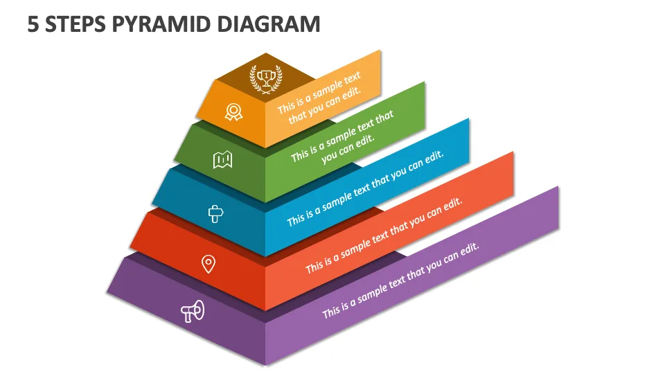 5 Steps Pyramid Diagram Powerpoint Presentation Slides Ppt Template