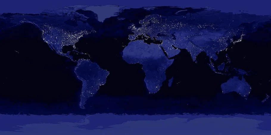 5120X2880Px Free Download Hd Wallpaper World Map At Night With City Lights Earth Lighting
