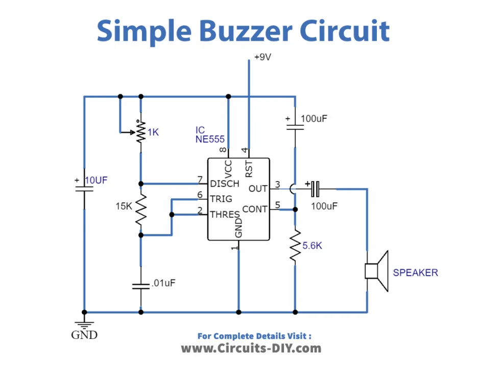 555 Buzzer Circuit Diagram