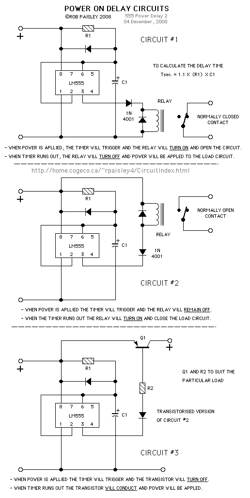 555 Timer Wiring Diagrams