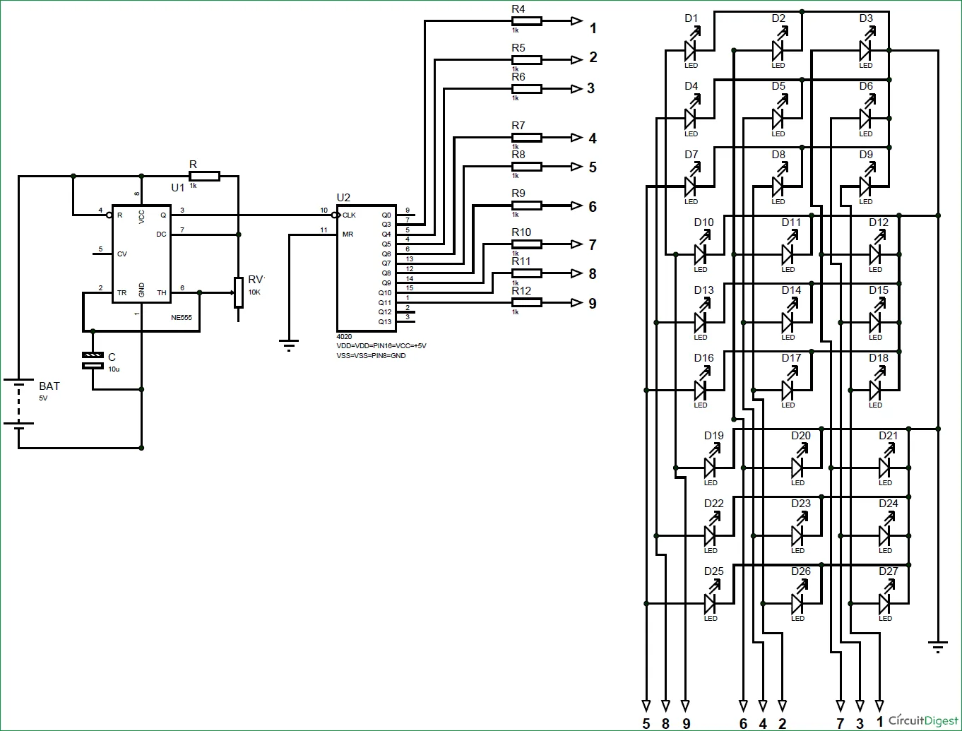 555 Timer Wiring Diagrams