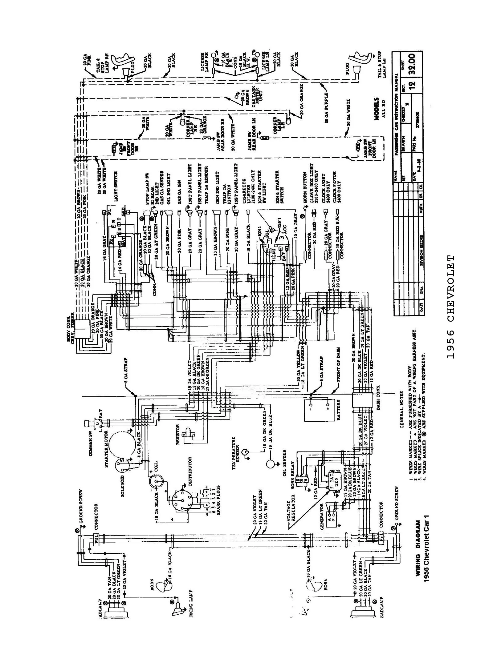 56 Chevy Ignition Wiring Diagram Schematic
