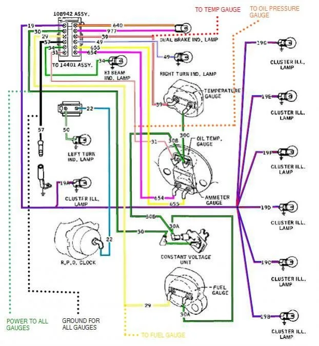 67 Mustang Ammeter Gauge Wiring Diagram