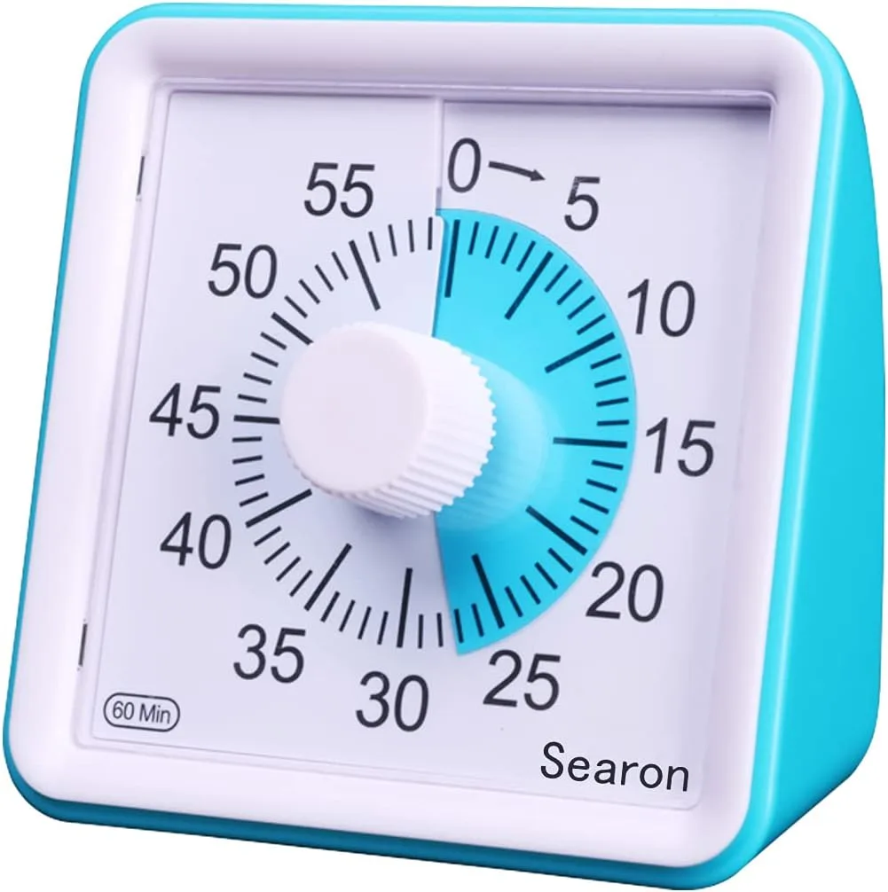 7 8Cm Silent Visual Timer Kids 60 Minute Countdown Clock Optional Alarm 3S 60S Loud Low Soud