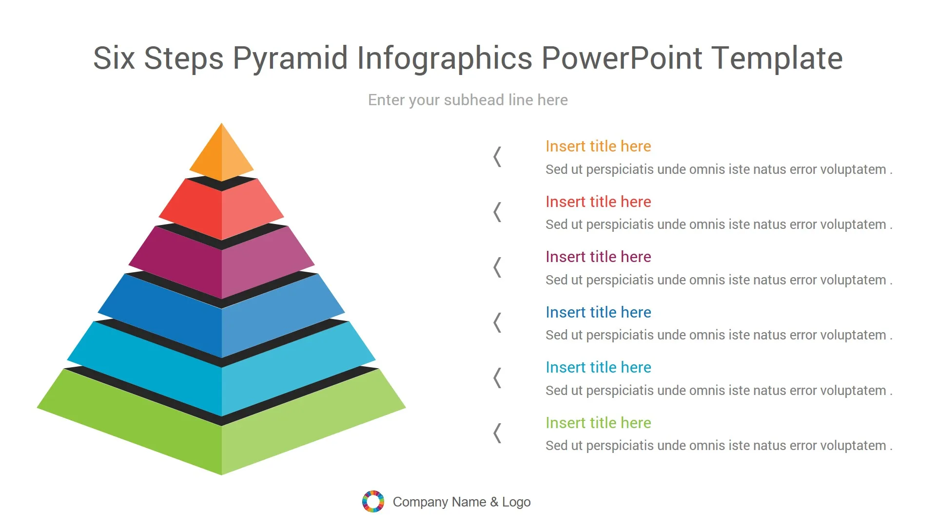 7 Steps Flat Pyramid Powerpoint Diagram Powerpoint Slide