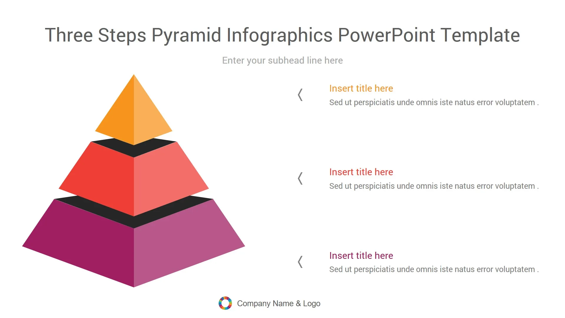7 Steps Flat Pyramid Powerpoint Diagram Powerpoint Slide