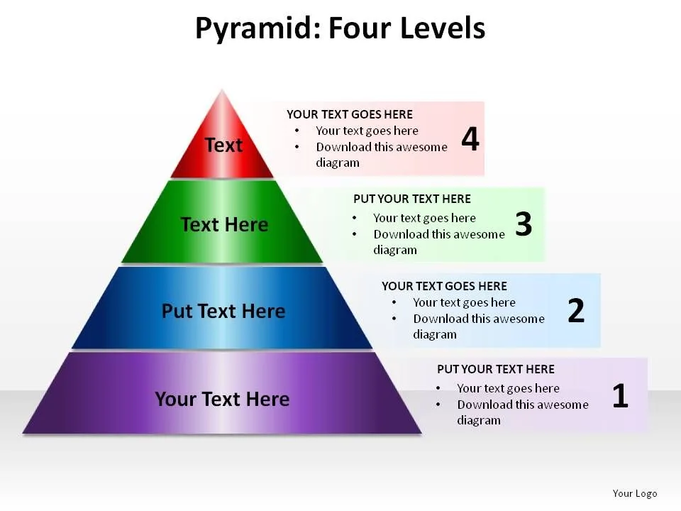 7 Steps Flat Pyramid Powerpoint Diagram Powerpoint Slide