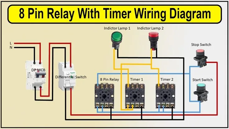 8 Pin Relay Wiring Diagram With 3 Timer Electrical Circuit
