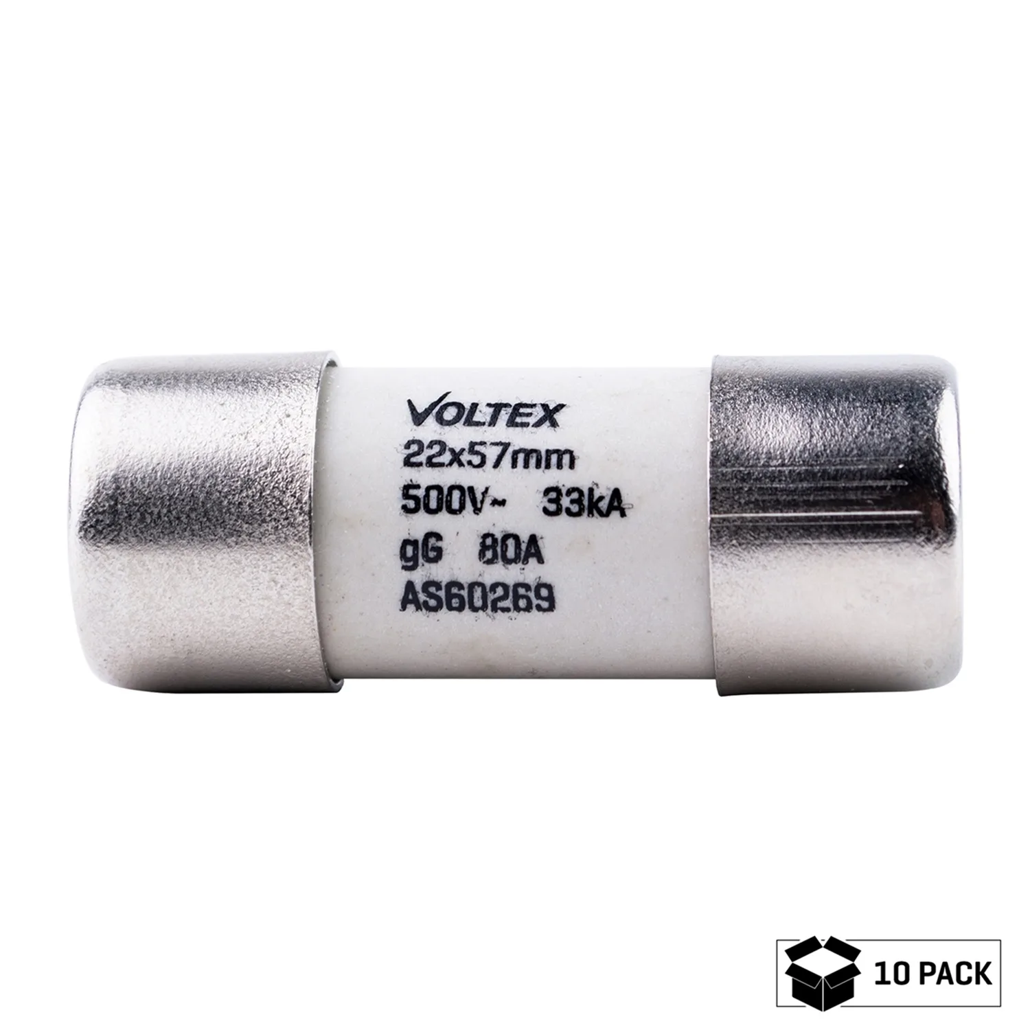 80A Hrc Fuse Link To Suit Voltex 22Mm Fuse Holder 10 Pack For Nsw Service Metering