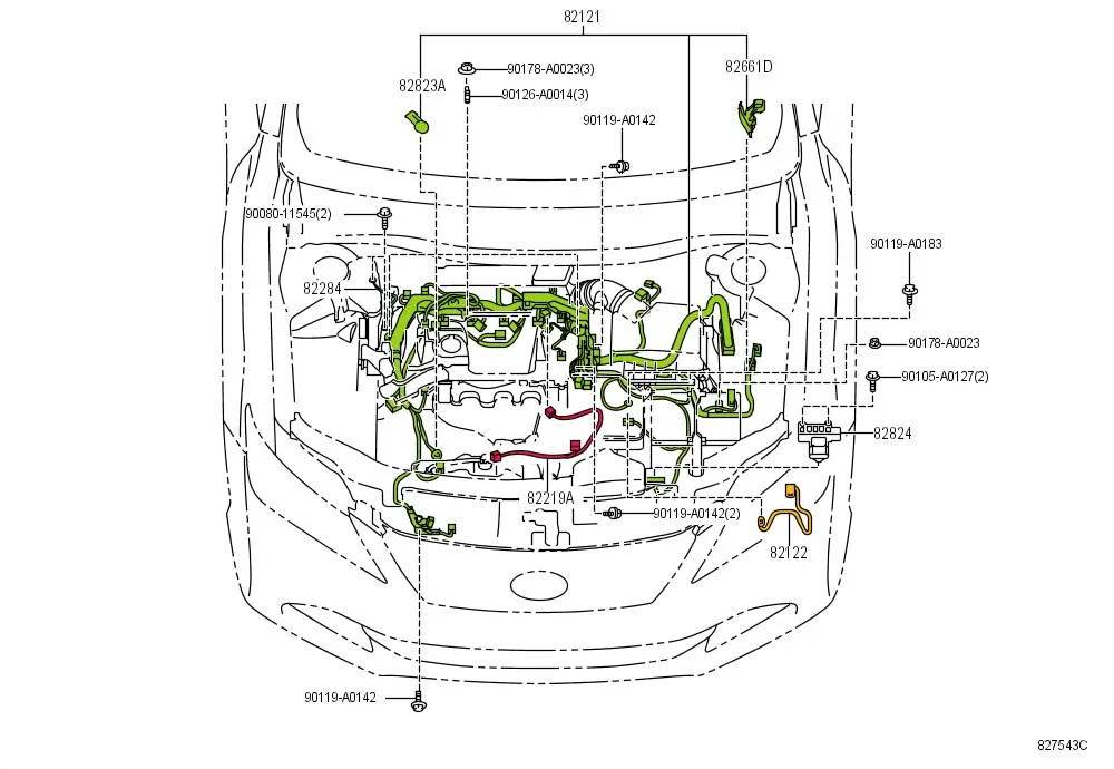 8212106C60 Toyota Wire Engine Toyota Parts Direct London On