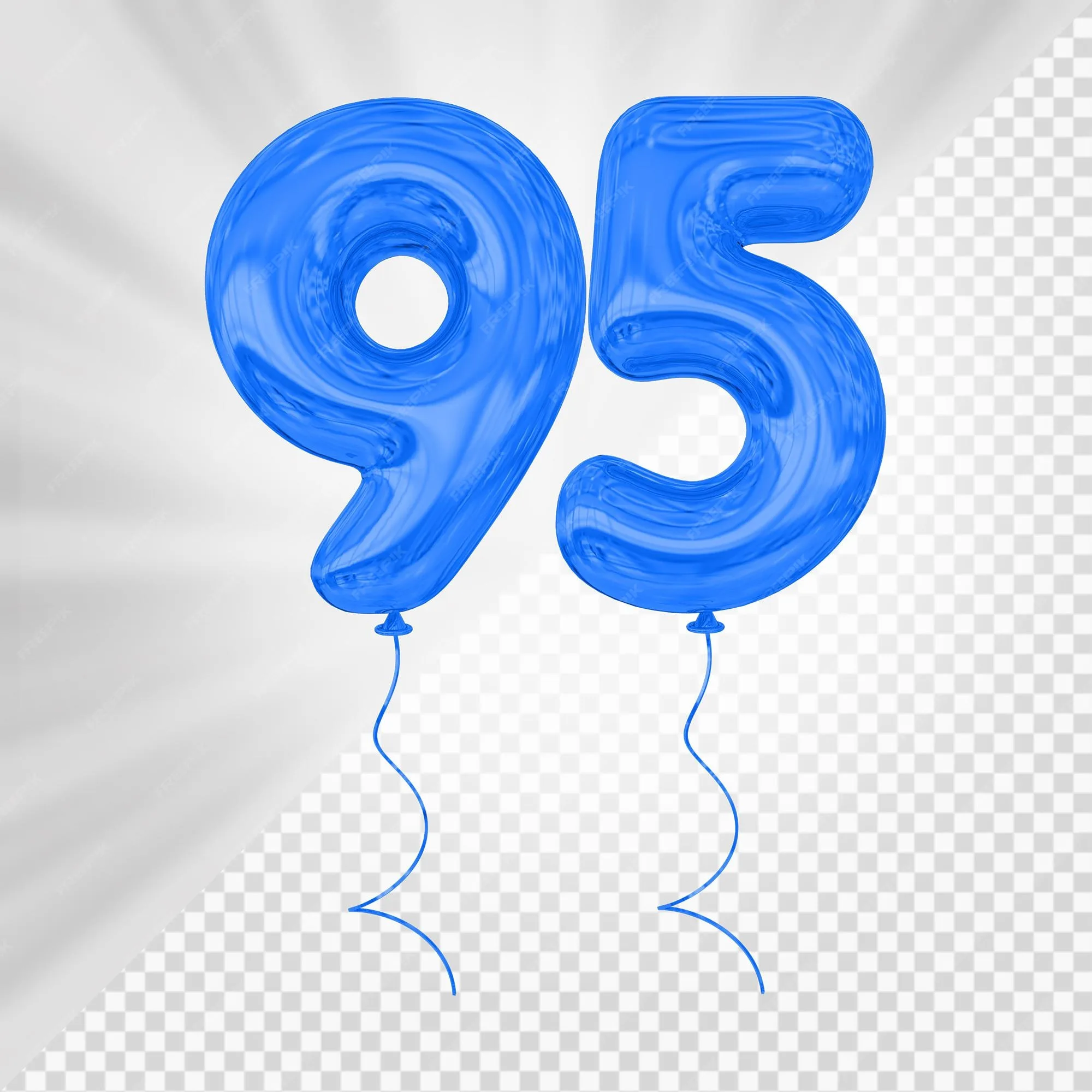 파란 풍선 숫자 95 프리미엄 Psd 파일