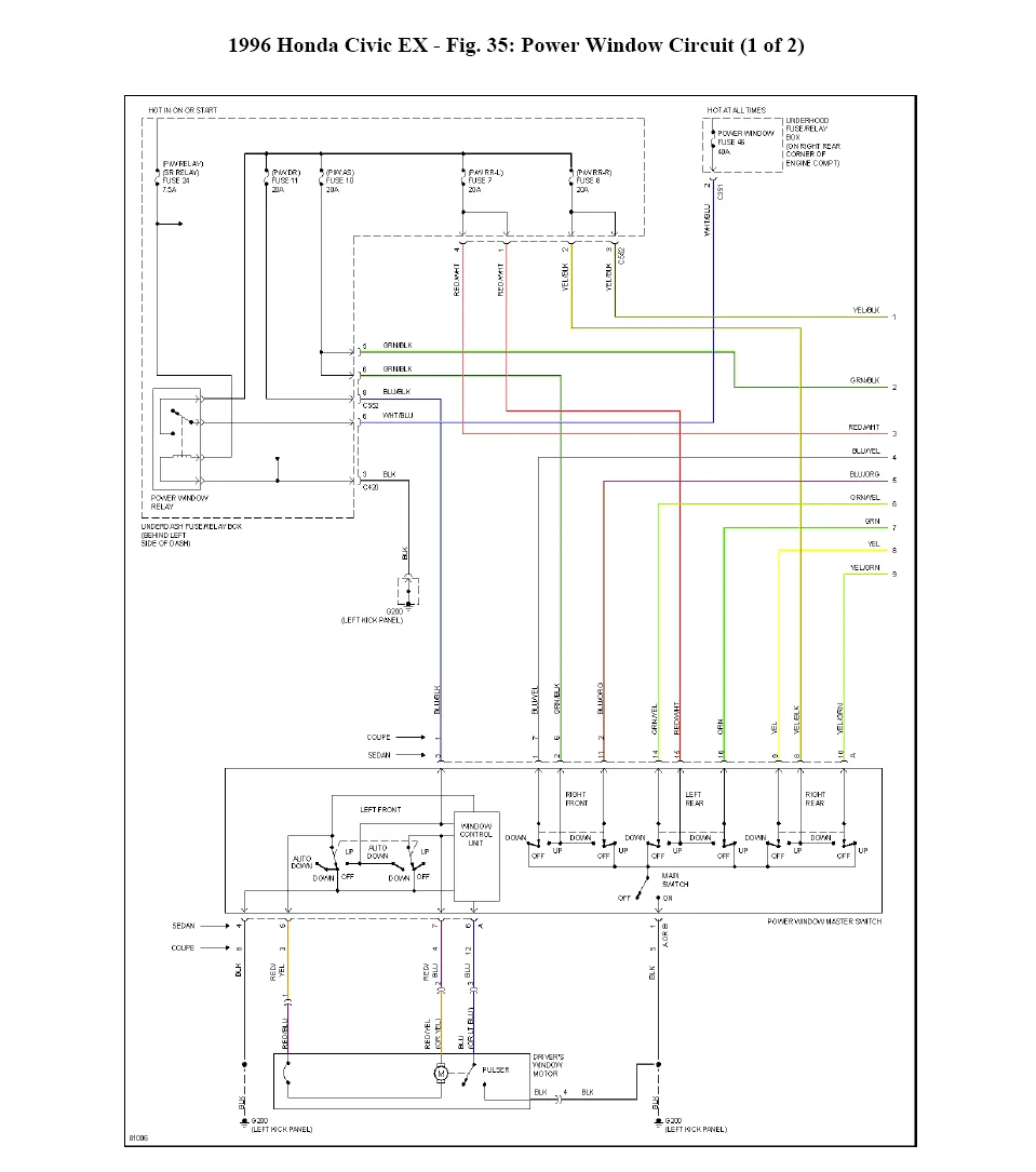 96 Honda Civic Power Window Wiring Diagram Collection Wiring Diagram Sample