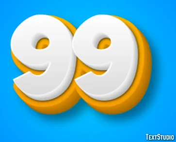 99 Text Effect And Logo Design Number