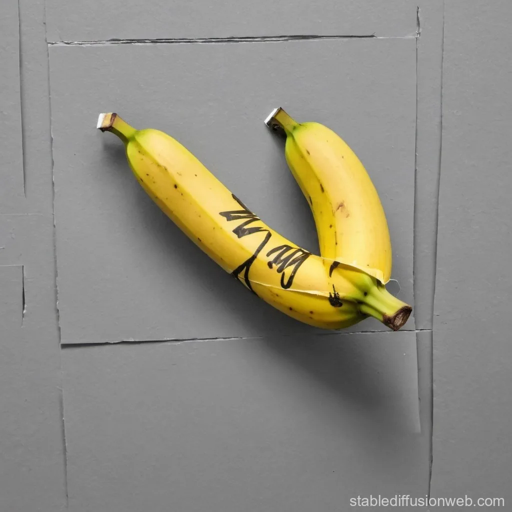 A Banana Duct Taped To A Museum Wall Prompts Stable Diffusion Online
