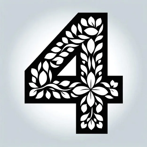 A Black And White Picture Of A Number 4 Premium Ai Generated Image