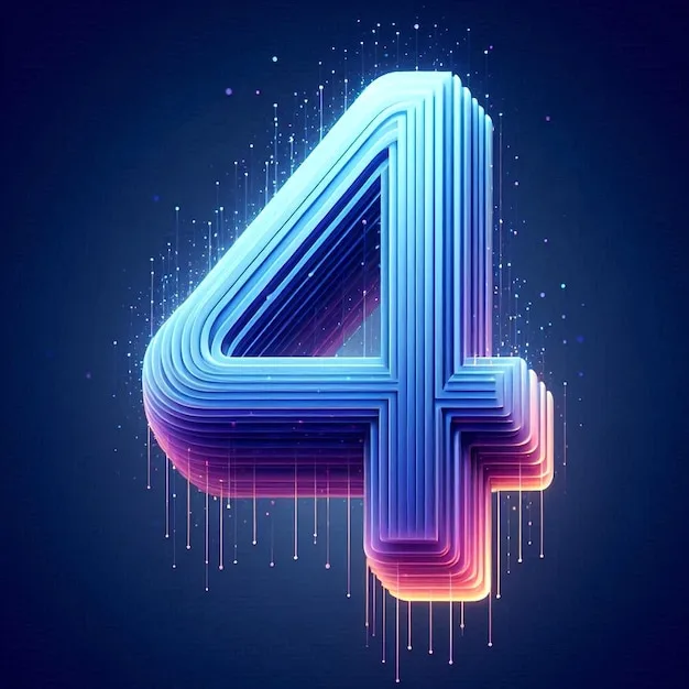 A Blue And Pink Number 4 Is Painted On A Blue Background Premium Ai Generated Image