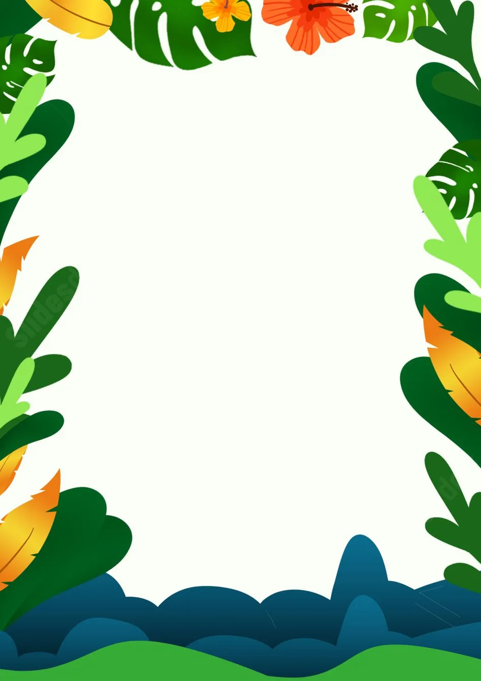 A Colorful Block Design For Plant Borders Page Border Background Word Template And Google Docs