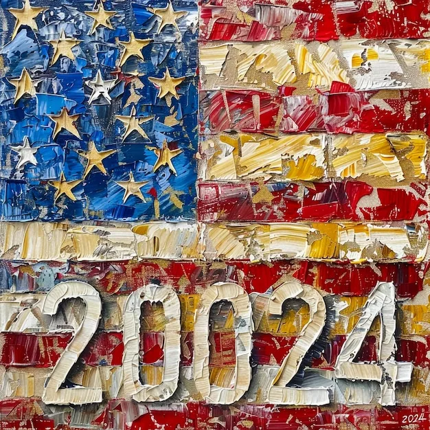A Flag With The Year 2006 On It Premium Ai Generated Image