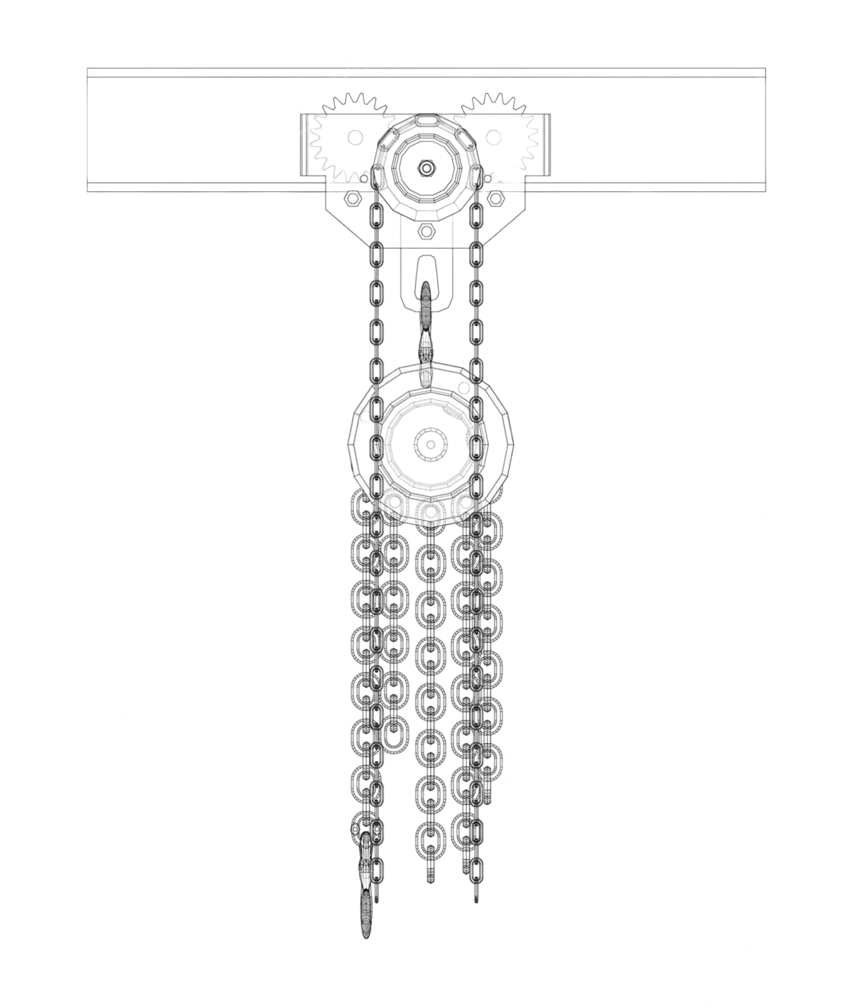 A Hoist On The Beam Vector Wire Frame Instrument Sketch Vector Wire Frame Instrument Sketch