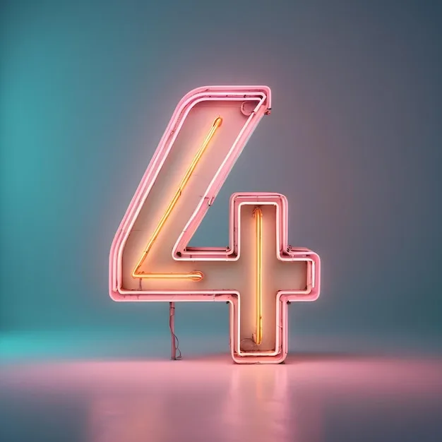 A Neon Sign Number 4 Premium Ai Generated Image