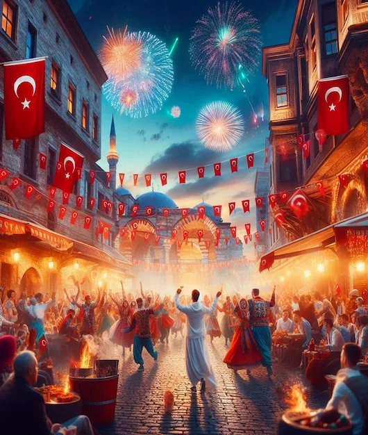 A Poster For The New Year 2006 With Fireworks In The Background Premium Ai Generated Image