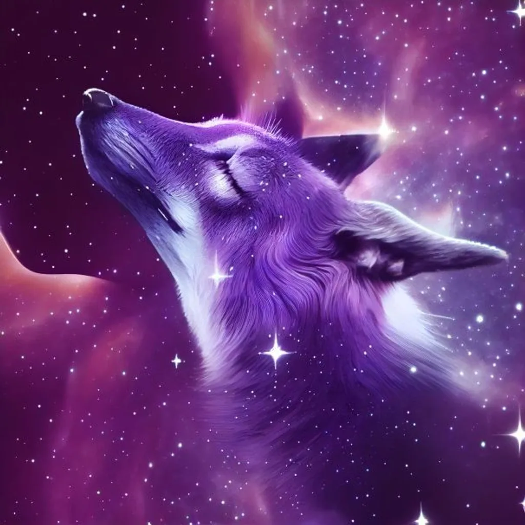 A Purple Fox Constellation Made Entirely Of Stars R