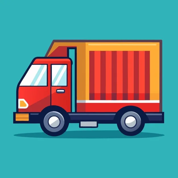 A Red Truck With A Box On The Front Is Labeled Dumpster Premium Ai Generated Vector