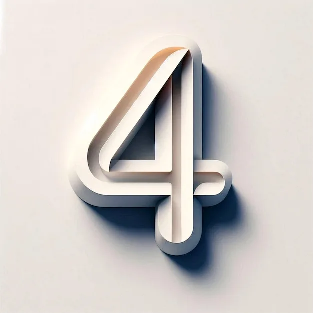 A White And Brown Letter A Is From The Number 4 Premium Ai Generated Image