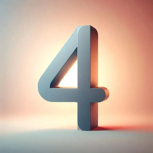 A White Number 4 Is Placed On A Table Premium Ai Generated Image
