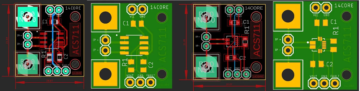 Acs711 Ciurrent Sensor 14Core Schematics Diagram Pcb