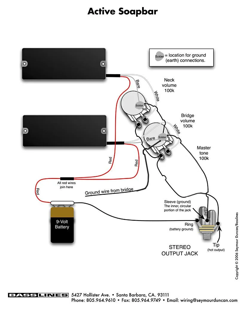Active Guitar Pickup Wiring Diagrams