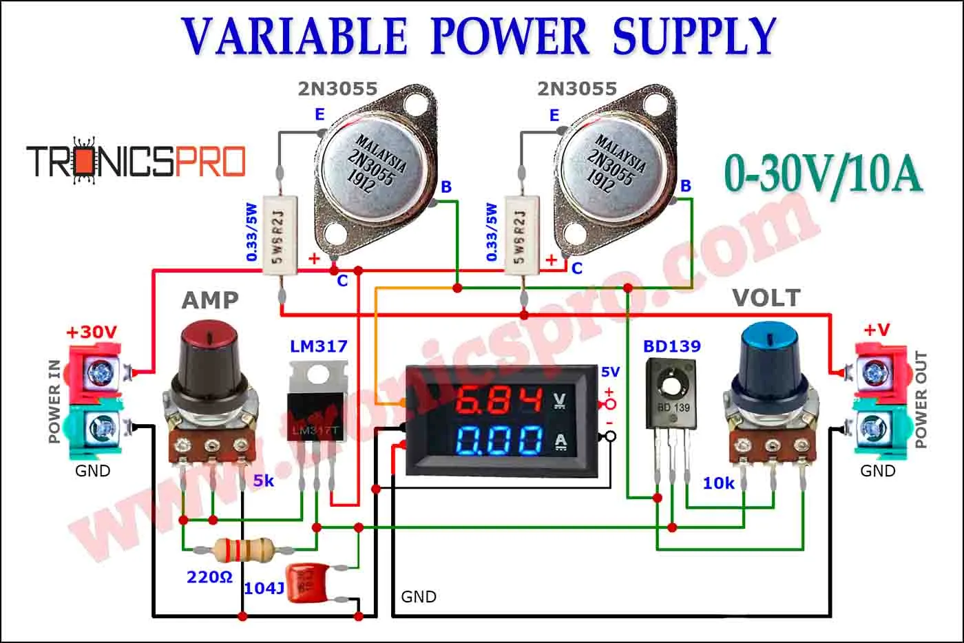 Adjustable Dc Power Supply Circuit Diagram