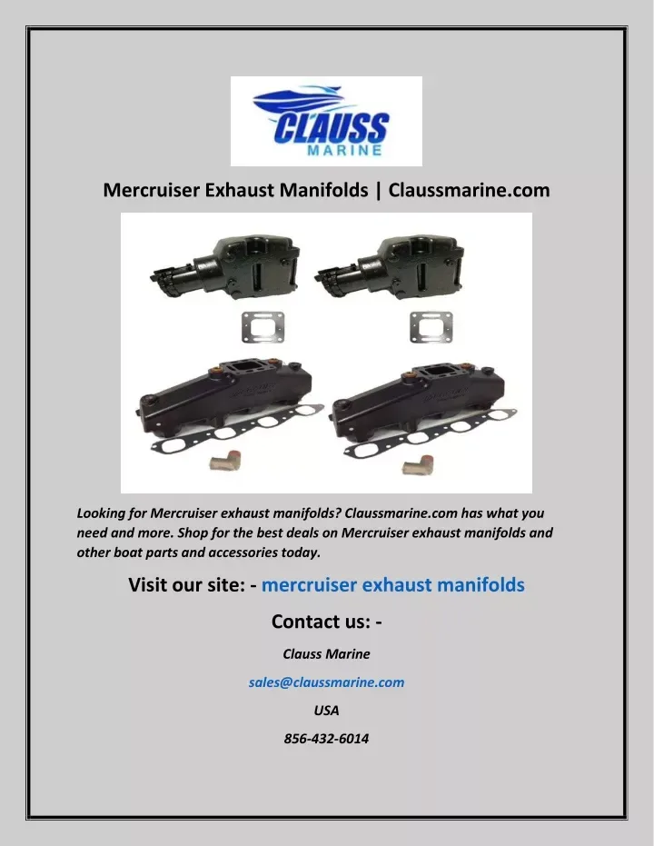 Aftermarket Mercruiser Exhaust Manifolds