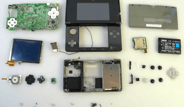All Of The Nintendo 3Ds Parts Laid Out Across A Table Game Climate