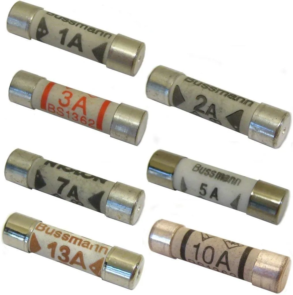 All Trade Direct 28 Mixed Amp Domestic 240V Household Mains Plug Fuse Electrical Cartridge Fuses
