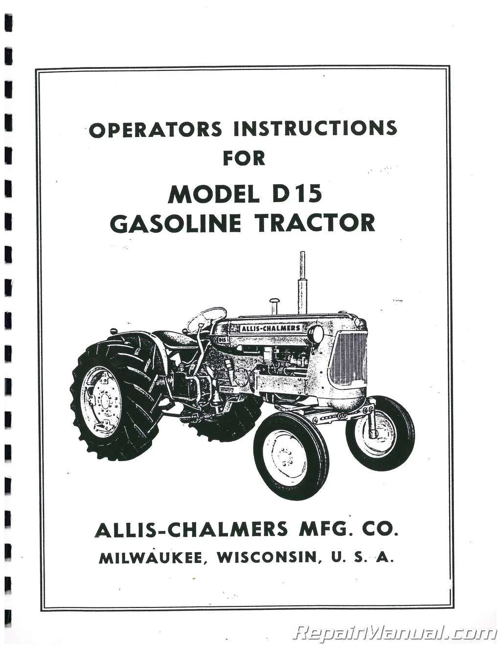 Allis Chalmers D15 Parts Diagram Allis Chalmers D15 Tractor