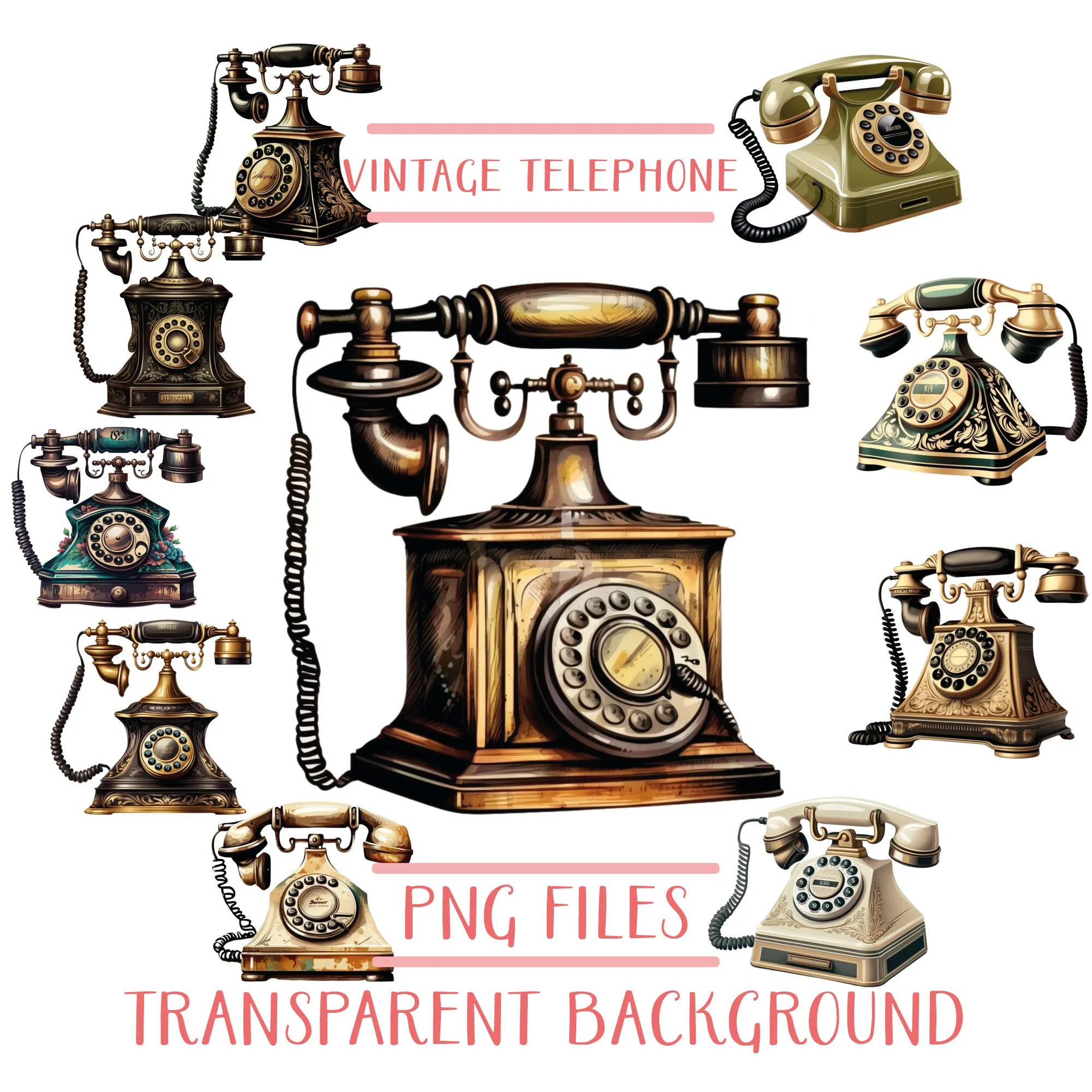 Altes Telefon Clipart Flower