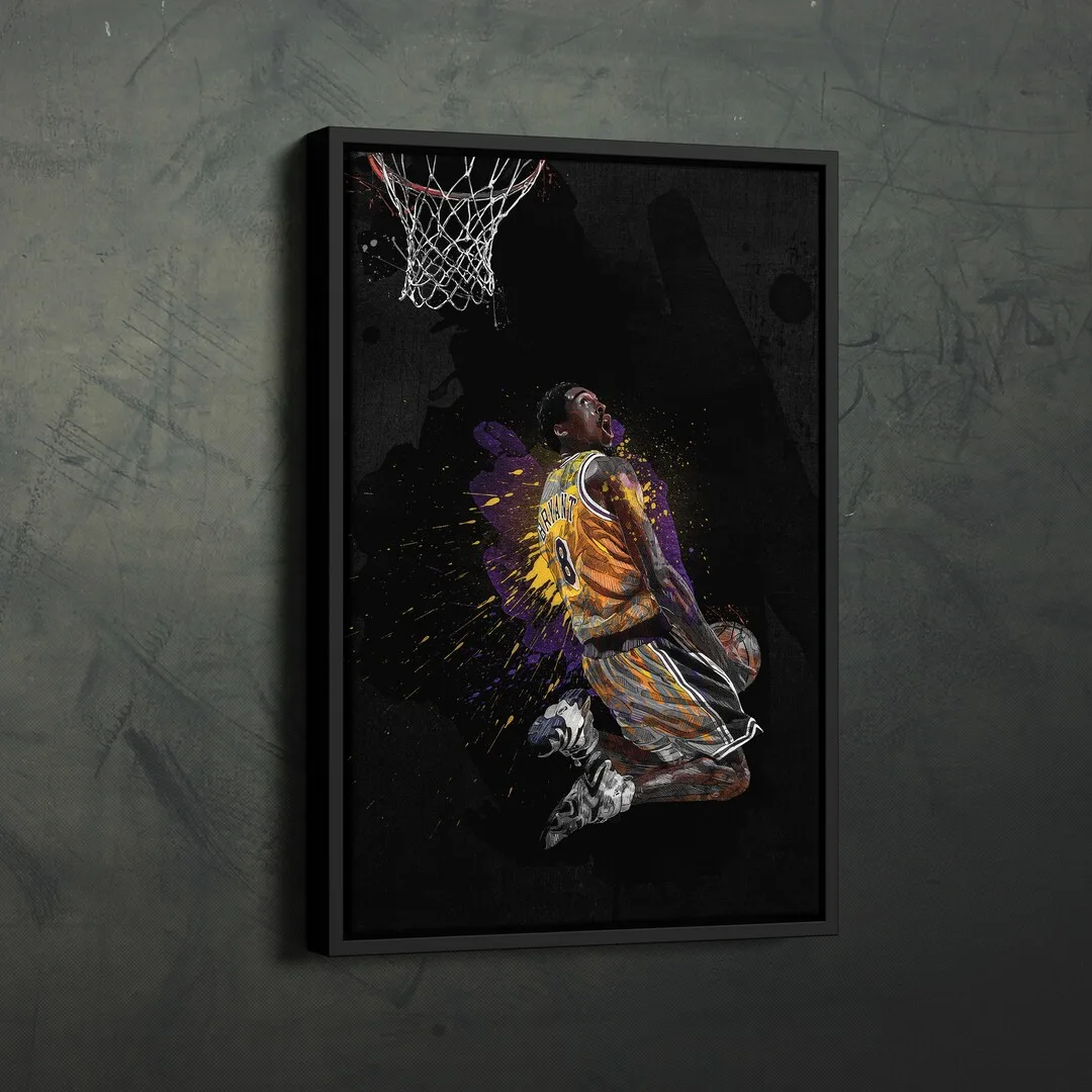 American Basketball Player Art Dunk Los Angeles Lakers Nba Wall Art Home Decor Hand Made Poster