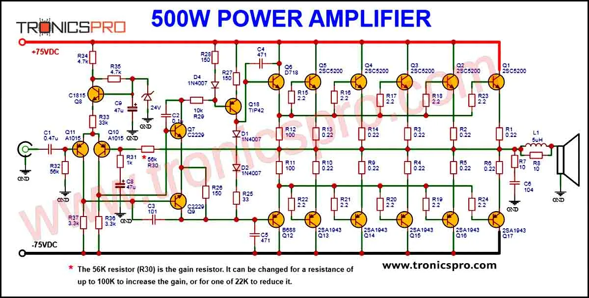 Amplifier Circuit Diagram 200W