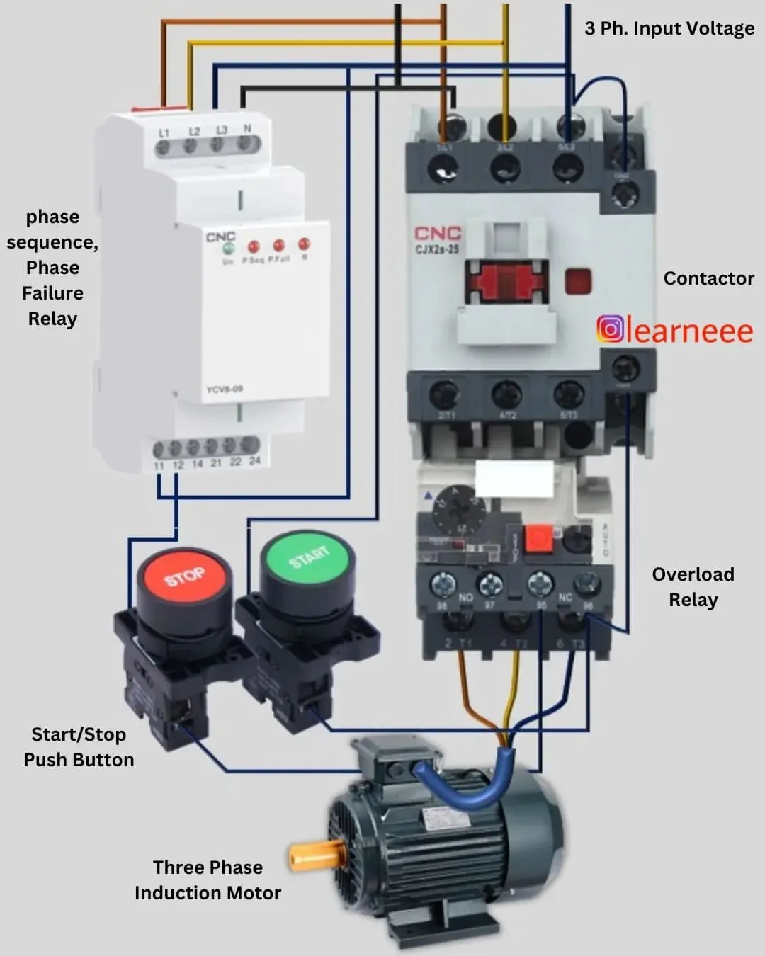 An Electrical Wiring Diagram With Three Different Types Of Switches