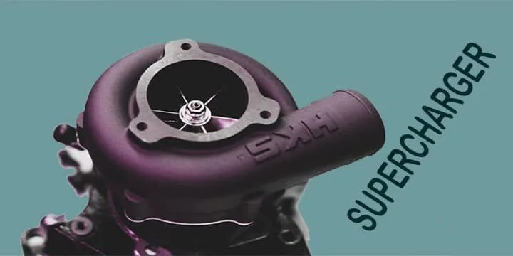 An Image Of A Purple Engine With The Words Supercharger On It S Side
