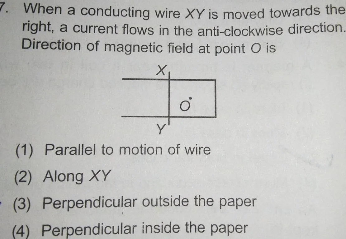 Answered 7 When A Conducting Wire Xy Is Moved Towards The Right A Kunduz