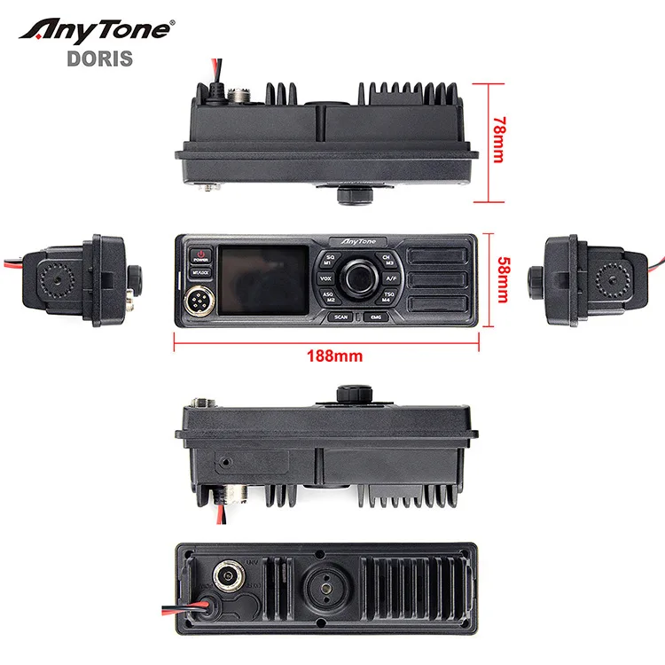 Anytone Anytone 12 24V Cb Transceiver Doris 27Mhz Cb Radio With Din Size Vehicle Mounted Two