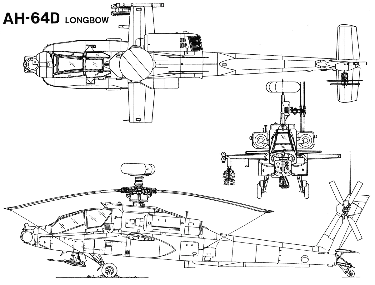 Apache Helicopter Drawing