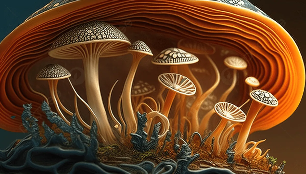 Art Of Realistic Fungus Background Nature 3D Fractal Image In Dxf Format Picture Of Fungi