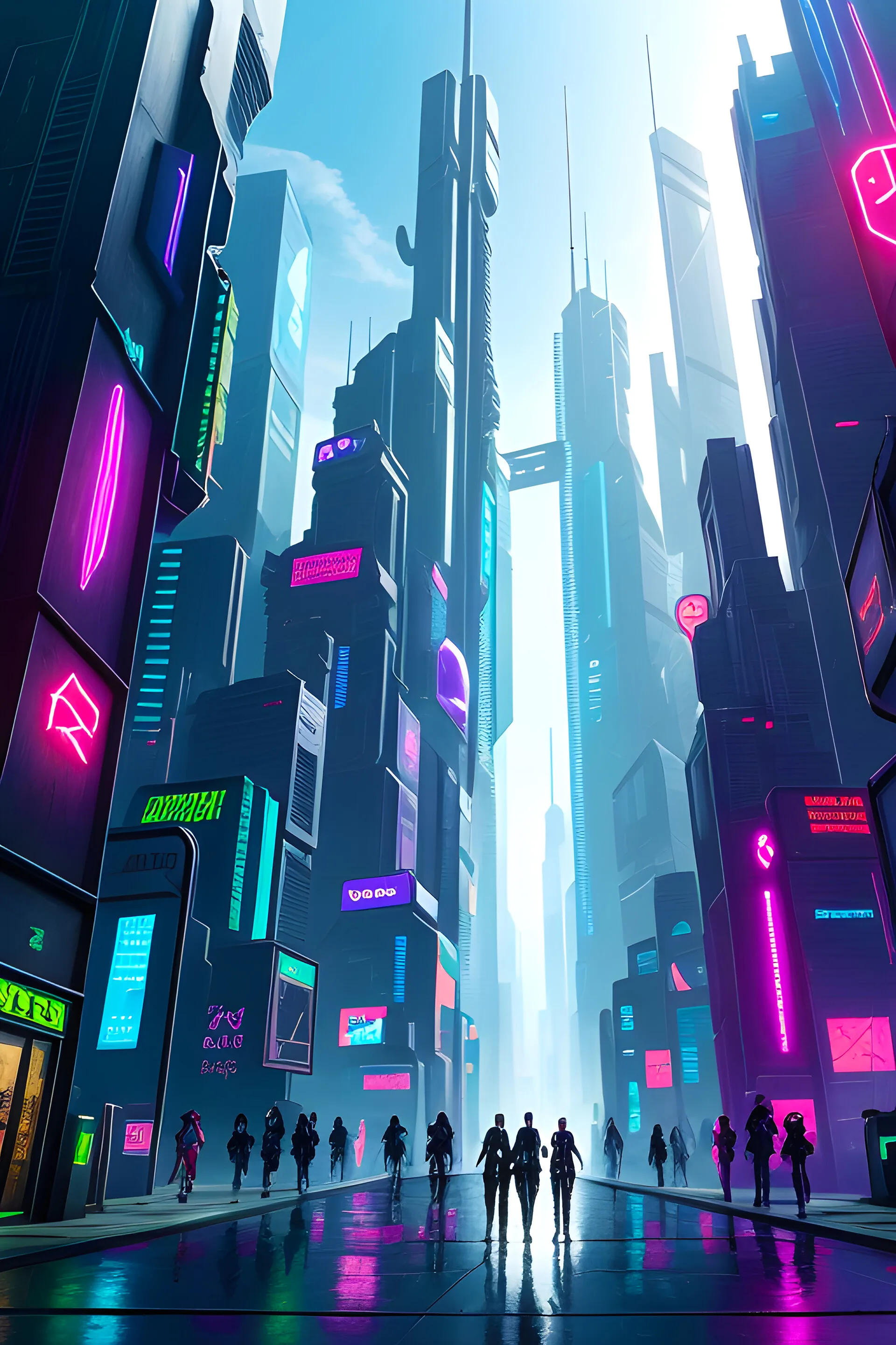 Artstation Futuristic Cyberpunk Tech City Street